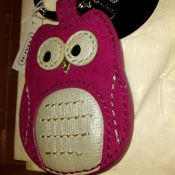 ☆L@@K☆Rare~NWT~Large Genuine Leather 🦉 OWL Keychain/Fob/Keyfob Collectible - Picture 4 of 14